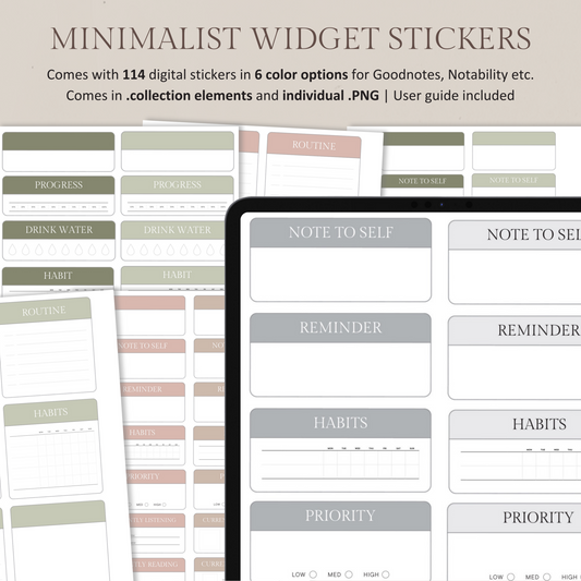 Minimalist Widget Digital Stickers