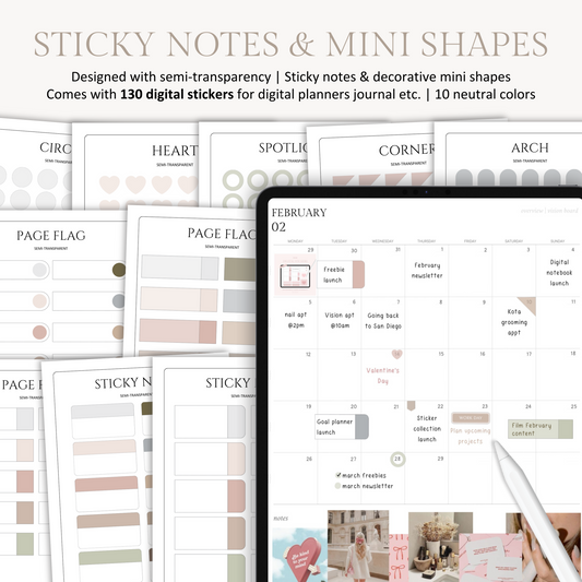 Sticky Notes & Shapes Digital Stickers