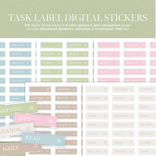 Task Label Digital Stickers