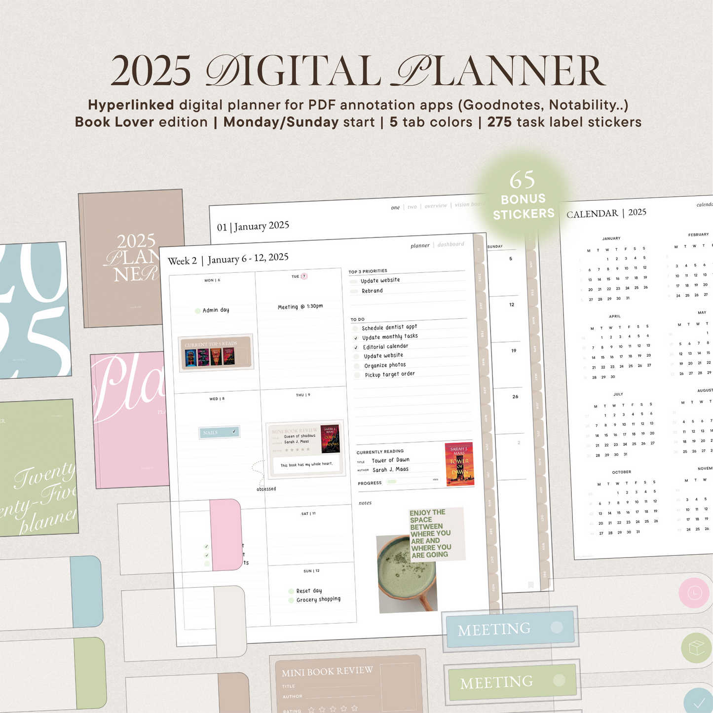 2025 Digital Planner | Book Lover Version