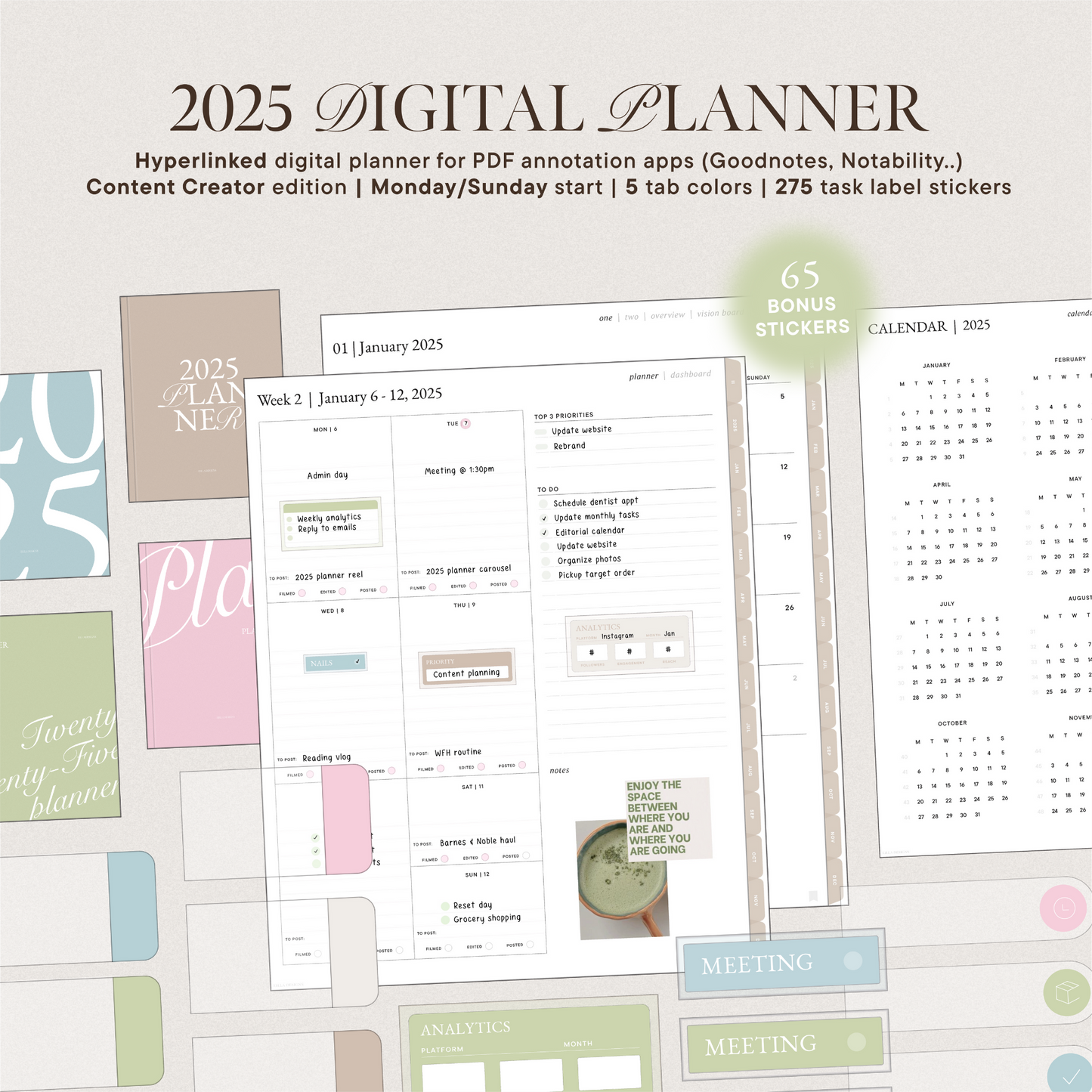 2025 Digital Planner | Content Creator Version