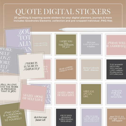 Quote Digital Stickers | Neutral