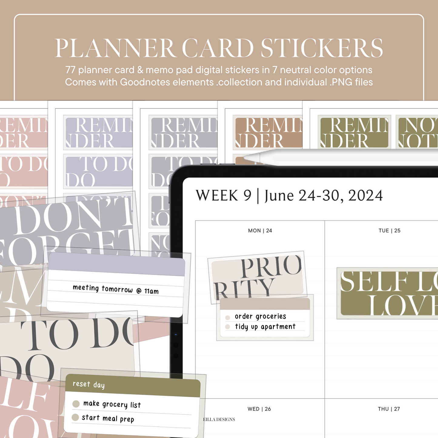 Planner Card Stickers | Neutral