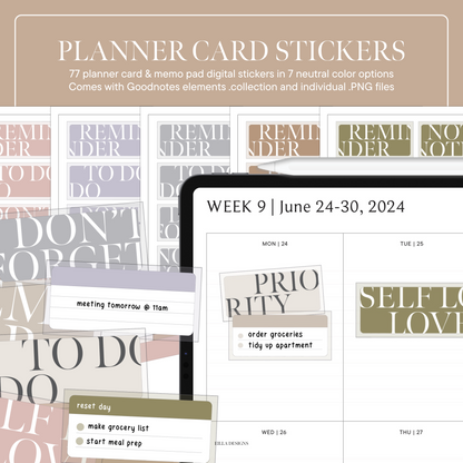 Planner Card Stickers | Neutral