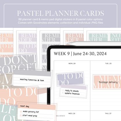 Planner Card Stickers | Pastel