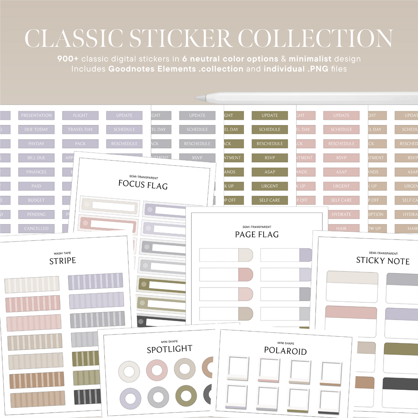 Classic Digital Stickers | Neutral