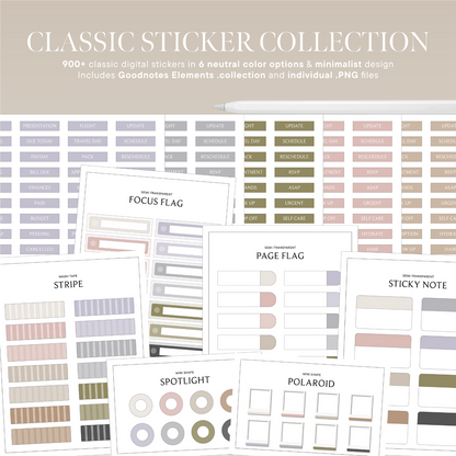 Classic Digital Stickers | Neutral