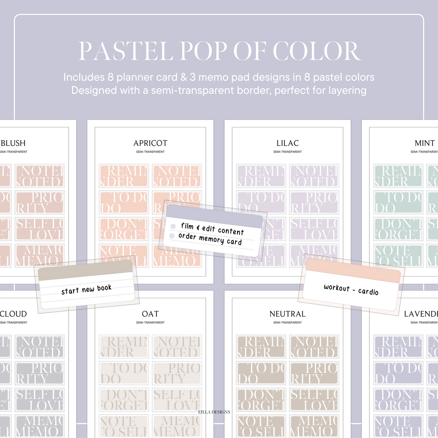 Planner Card Stickers | Pastel