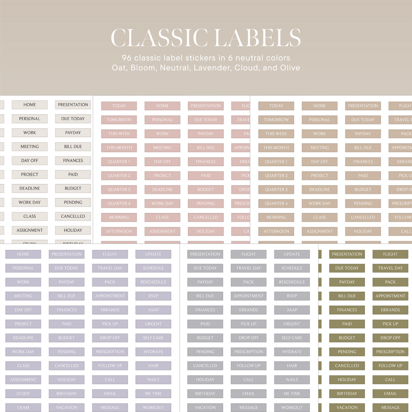 Classic Digital Stickers | Neutral