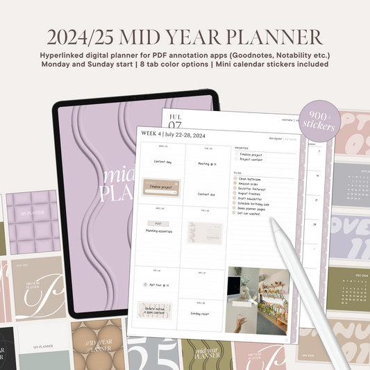 2024-2025 Mid Year Digital Planner